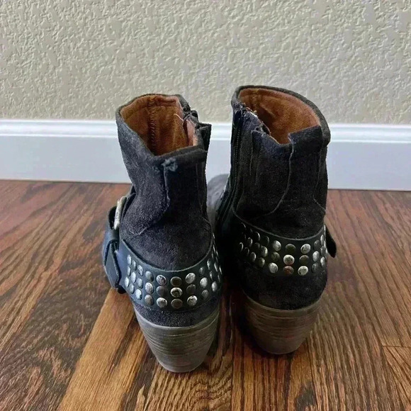 JOSEF SEIBEL Toni Studded Harness Ankle Boots Size 37/ 6.5-7 Brown Suede, - Picture 6 of 16